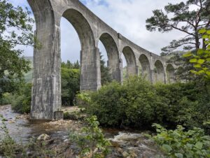 Standing underneath the Glenfinnan Viaduct, aka. the Harry Potter bridge