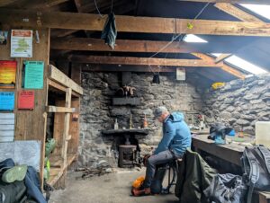 Inside Sourlies bothy, Glenfinnan to Inverie, The Old Forge Hike