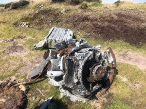 Bleaklow Bomber plane crash site, Peak District