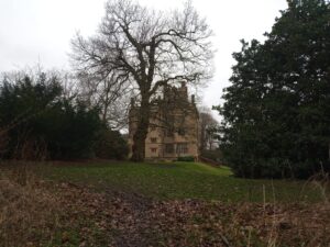 Gawthorpe Hall, Padiham, through the woods