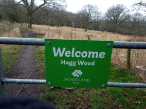 Welcome to Hagg Wood Sign, Burnley To Padiham Walk